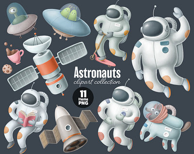 astronauts clipart png alien astronaut character dog illustration spacedchallenge spaceman spaceship ufo