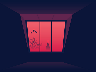 Creepy window adobeillustrator digitalart dribbble vector art vectorart vectorillustration