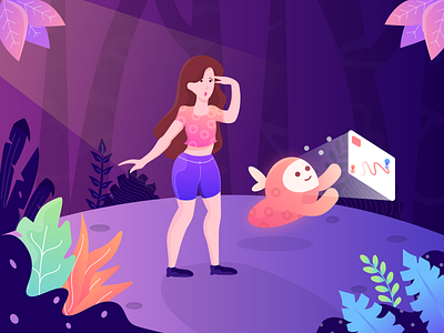 Where Should I Go? app illustration art branding character clean color design digital art drawing flat flat design forest gradient illustration illustrator nature people ui ui illustration ux