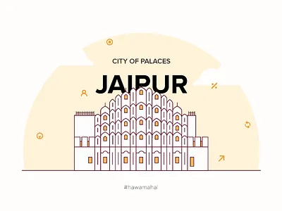 #1 Jaipur / Illustration design event branding graphic design icons ignite illustrator inspiration lineart minimal monuments poster design sketching