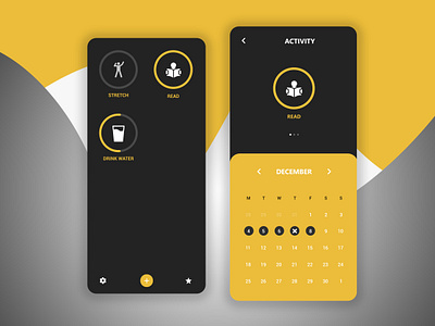 🔔 Today - Habit tracker app app app design application dark dark mode design flat design habit tracker minimal mobile ui ui design