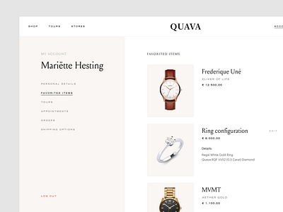 My account beige classy development development agency ecommerce jewelry jewelry shop luxury minimal react soft typography ui ux uxui webshop