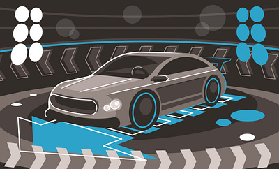 Racing Car On Exhibition auto automobile automotive car chrome crazy drive driving engine fast illustration logo luxury modern roadster sport transport transportation vector vehicle