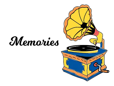 gramophone hand drawn