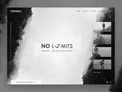 Possible black white branding design explore landing page landing page design photographer photography pictures travel ui ux design ui desgin website website concept website design