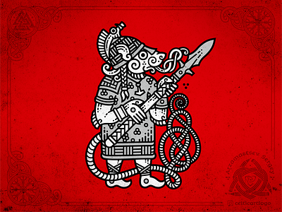 Warrior Rat 2020 animal celtic design emblem illustration irish knot knotwork mouse ornament rat viking warrior