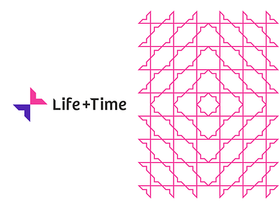 Life + Time management app logo & pattern design, L + T monogram balance brand identity branding butterfly effect circle of life colorful corporate pattern creative flat 2d geometric l letter mark monogram life plus time logo logo design lt management app ripple effect self improvement t tl