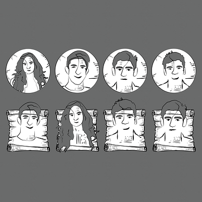 Vintage portrait drawings boy character design education website facebook girl graphicdesign illustration portrait vector vintage vintage design web design website young