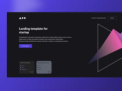 Startup app banner branding design flat illustration ui ux web website