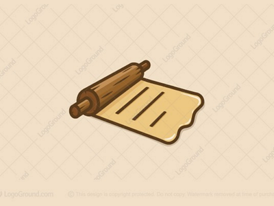 Recipe rolling logo for sale baker bakery baking blog branding dough logo logos paper pastries pastry pin pizza recipe rolling rolling pin writings