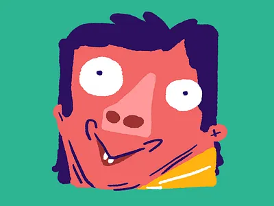 ++ design face flat funny illustration man web