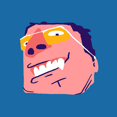 ++ design face flat funny illustration vector web