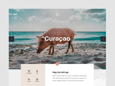 D&L - Single trip/journey page beach curacao dennis snellenberg holiday interface lets go map navigation personal project rotterdam sea sun trip trips ui vacation
