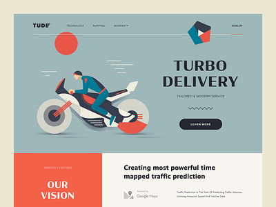 Tude Express Delivery Website art business colourful delivery service delivery website design enterprise entrepreneur express delivery halo halo lab illustration startup website