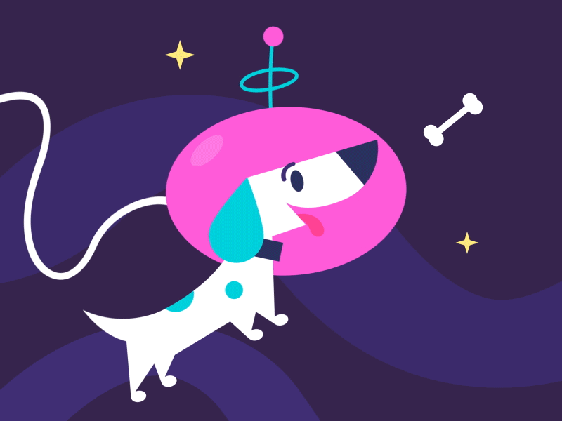 Astrodog aftereffects animation astronaut cartoon children dog gif illustration motion space