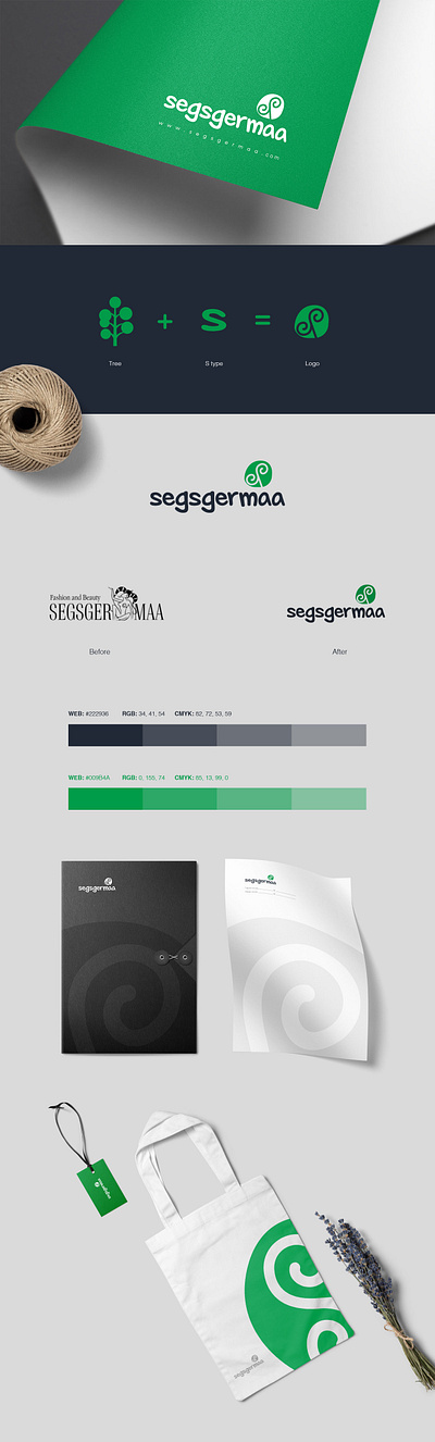 Segsgermaa brand design flower logo mongolia tree