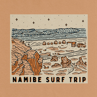 Namibe Surf Trip art artist artwork branding design design art illustration logo merch design vector