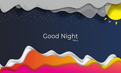 Good Night Rainy abstract art design art illustration wallpapaer