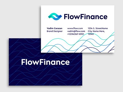 FlowFinance business card design branding business card logo