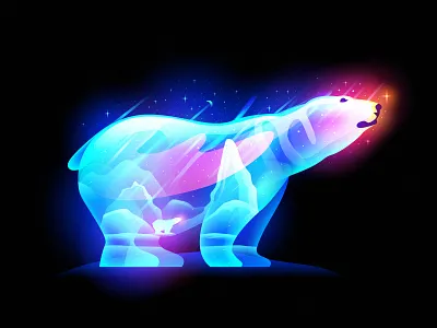 polar dreams color dreams fairytales illustration night overlay polar polar bear snow winter