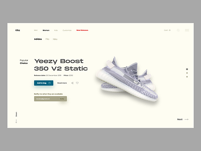 Kikz - Streetwear kicks adobexd concept e commerce header landing page modern ui userinterface ux website