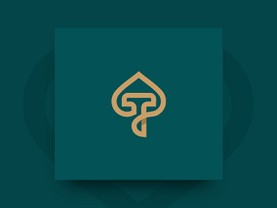 T Letter branding card casino concept design gembling letter logo makazedelashvili spades t vector