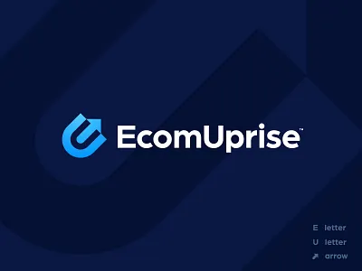 Ecom Uprise - Logo Design arrow brand brand identity branding design ecommerce app for sale unused buy grid layout growth identity identity designer illustration lettermark logo logo design logomark logotype designer negative space smart mark typography