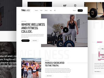 TRULABS clean dallas design landing layout nutrition offset parker peterson sports supplements type typography ui ux web web design website