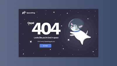DailyUI #008 - 404 Page 008 100days 404 404 page dailyui design dog dog illustration figma figmadesign illustration space ui vector