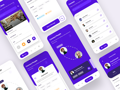 Mobile App — Professional Networking app app design linkedin meetup mobile app mobile app design mobile ui networking professional purple ui ui ux ui design uidesign uiux user interface ux