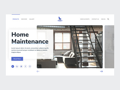 Furniture Site First Slider banner design illustration logo ux web app