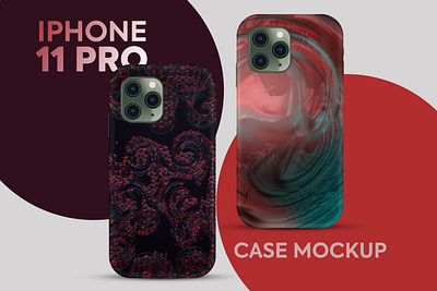 Free iPhone 11 Pro Case Mockup art case cover design gradient graphic illustration iphone mockup