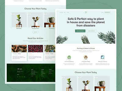 leafy Plants Landing Page blog design green landing page nature plants product ui website website design