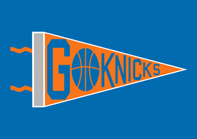 GO KNICKS basketball dribbble best shot dribbbleweeklywarmup flat design illustration art illustrator new york new york knicks pennant personal project sports design vector art