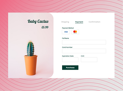 Daily Ui Challenge: Day 2 100daychallenge checkout daily ui 002 dailyui figma form pink plants ui ui design web design