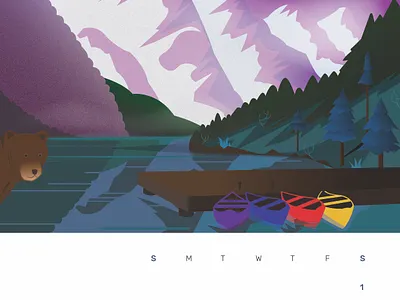 February 2020 2020 trend 2020calendar art artwork calendar calming canada design art digital art grain texture graphic design graphicart graphics illustration illustration digital illustrator lake landscape design landscape illustration