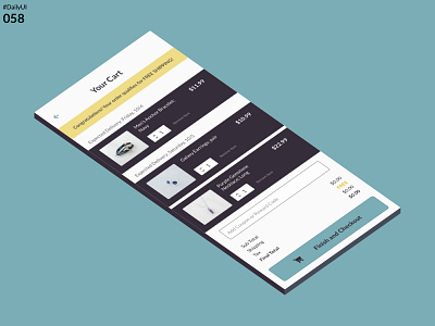 DailyUI 058 - Shopping Cart dailyui design mobile mockup sketchapp ui uidesign user experience uxui