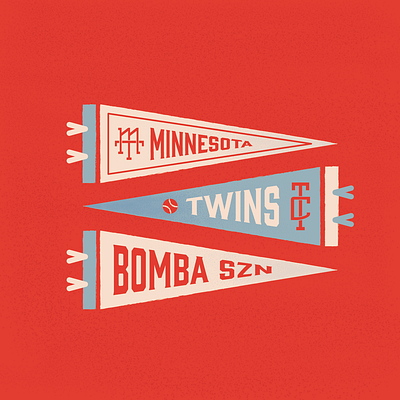 Minnesota Twins baseball creative design dribbble dribbbleweeklywarmup graphicdesign illustration minnesota mn monogram pennant sports twins type typogaphy vector weeklywarmup