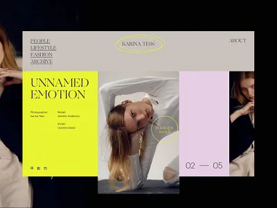 Photographer portfolio clean ui design interace main page minimal models photography portfolio serif simple typography ui web website