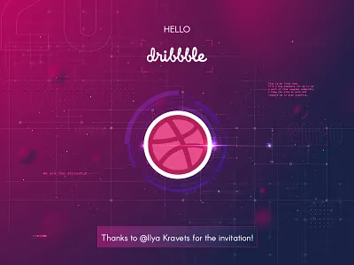 First short animation design dribbble dribbble ball dribbble invite firstshot hello illustration invitation space thanks typography vector