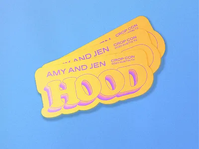 Crop Con sticker for Amy and Jen Hood austin badge clean crop crop con cropcon design illustrator lettering sticker type typography