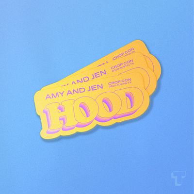 Crop Con sticker for Amy and Jen Hood austin badge clean crop crop con cropcon design illustrator lettering sticker type typography