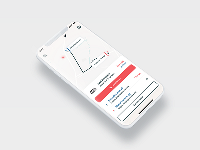 taxi app app application design driver experience interface ios light map red simple sketch taxi uber ui ux
