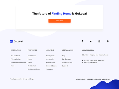 GoLocal - Footer design footer footer design iconography illustration taran typography ui uiux ux web webdesign website