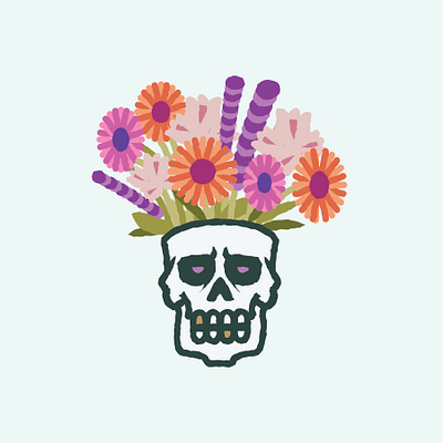 Friday Bouquet adobe adobe illustrator brand identity branding flower flowers illustration illustrator logo logos skull skull art skulls