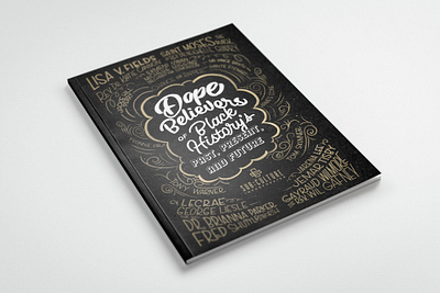 Black History Booklet cover black black history cover design gold hand lettering handlettering lettering mockup print mockup procreate texture