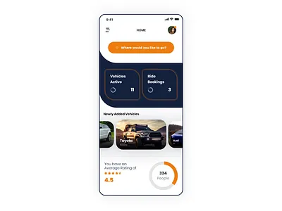 Car Rental Mobile App africa app car clean colors dashboad hire lend location mobile profile ratings rental ui ux vehicles