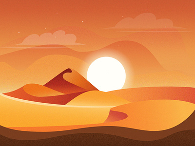 Desert desert design grain grainy illustration landscape vector