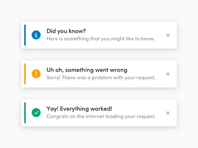 Toast Messages v2 alert dashboard design message notification toast ui web