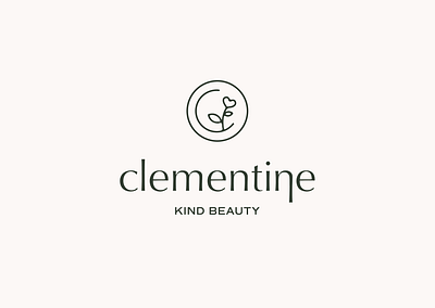 Clementine Kind Beauty Logo beauty botanical brand design branding branding design feminine floral logo logo logo design mark minimal skincare symbol typography wordmark